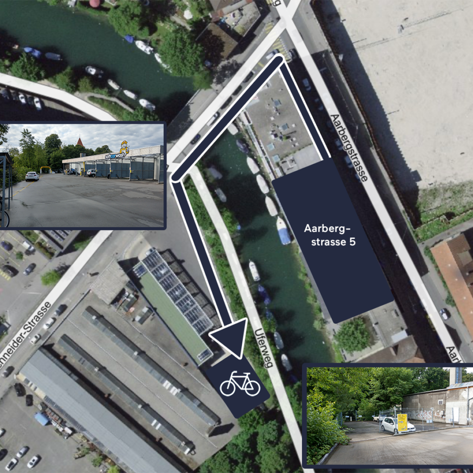 Veloparkplatz Standort Aarbergstrasse