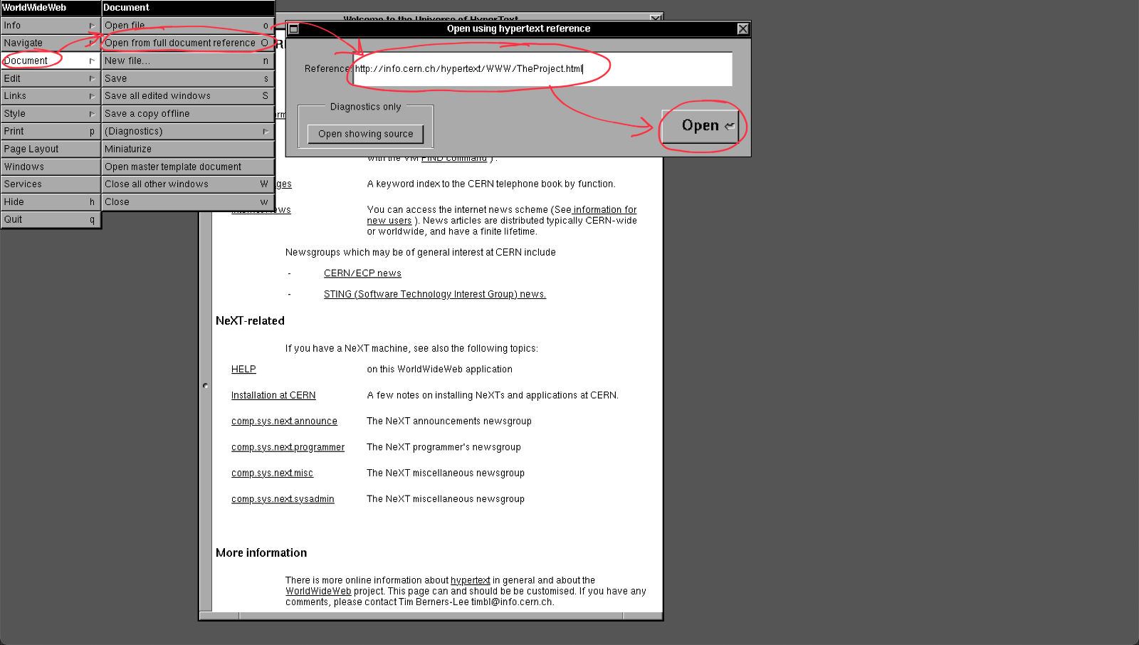 Erster Web Browser: Webseite öffnen