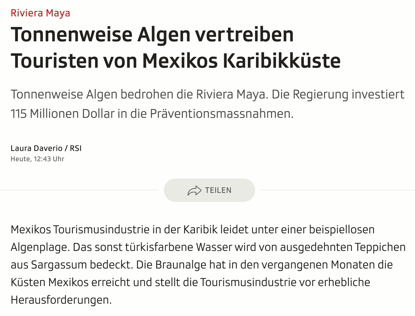 Ein Zeitungsartikel